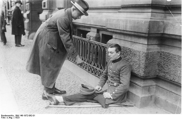 Decorated (Iron Cross) War Veteran Begging on the Street (1923)